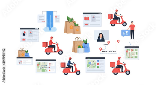 Delivery Service Coordination with Riders and Online Order Interfaces
