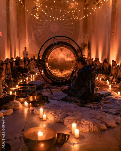 Sacred Sound Bath Ceremony for Mindfulness and Inner Peace in a Tranquil, Nature-Inspired Setting