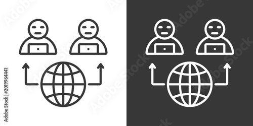 Tableau sur toile Network Disruption Icon Set Vector Collection Isolated In Black And White