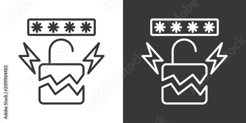 Quadro su tela System Override Icon Set Vector Collection Isolated In Black And White