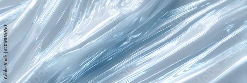 Abstract blue plastic texture with wrinkled surface and shimmering light reflections creating a liquid effect for modern graphic design and creative digital banner compositions