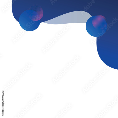 Tableau sur toile Abstract blue wave corner design incorporates deep sapphire tones and circular accents to create a fluid, professional frame that offers generous negative space for effective graphic communication