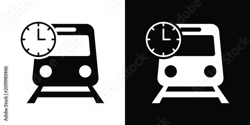 Konstfotografi Modern icon showing a train with an analog clock