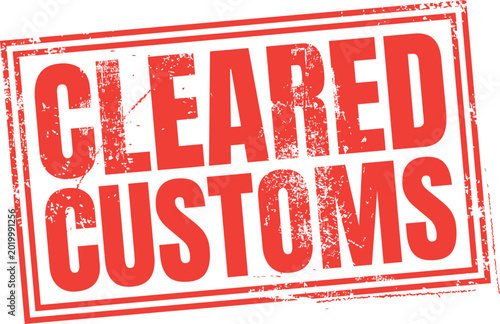 Cleared Customs Vector Red Rubber Stamp
