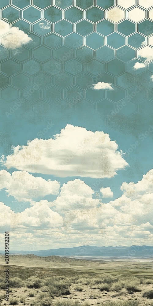 Obraz premium Stunning Pastel Sky Over a Serene Desert Landscape with Open Meadow and Soft Horizon Lines
