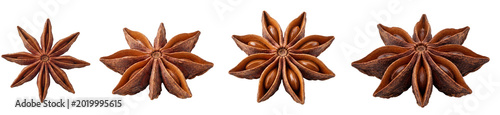 Four dried star anise pods