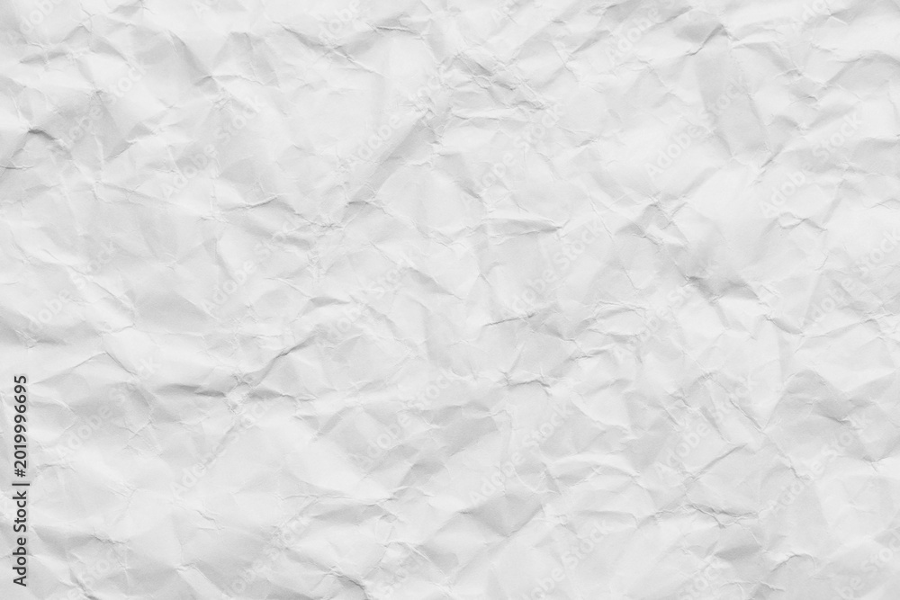 Naklejka premium White crumpled paper texture background for design and decoration.