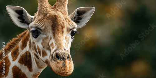 Bild auf Leinwand Close Up of Giraffe Face Portrait