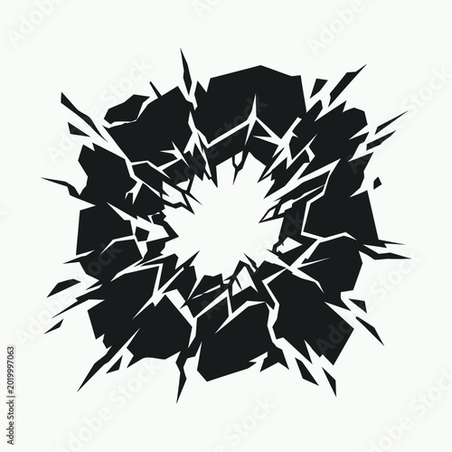 Photos Black and white broken glass effect.