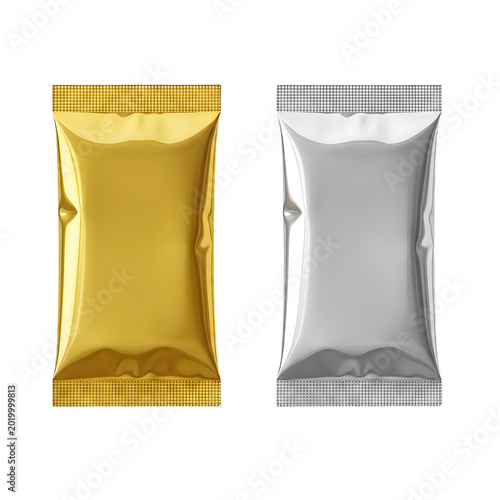 Two packaged snacks standing side by side