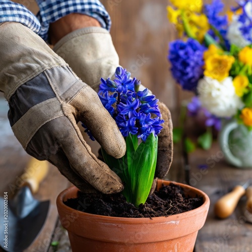 Gardening Activity With Flowers in a Pot During Daytime at a Home Setting