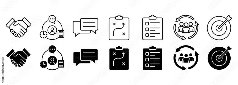 Foto negotiation deal agreement collaboration icon set