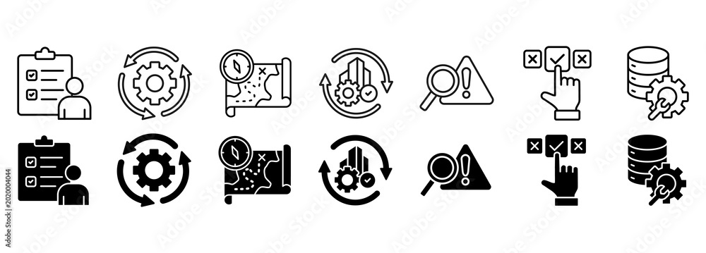 Foto Business continuity planning icon set