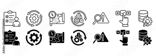 Schilderij op canvas Business continuity planning icon set