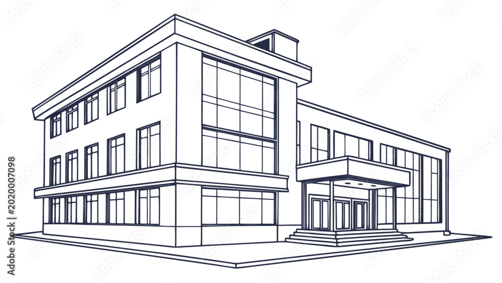 Fototapeta premium 3d render of a building