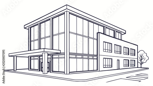 3d render of a building