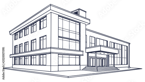 3d render of a building