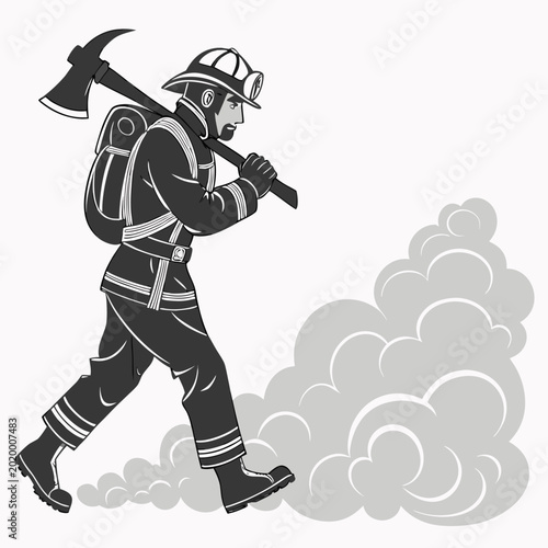 vector illustration of a man with sword