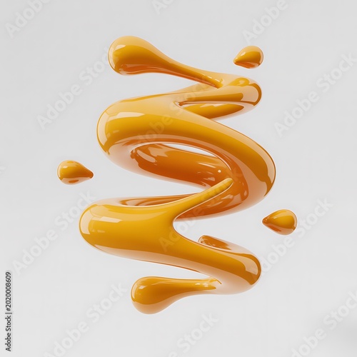 3d Cartoonish Liquid Splash isolated on white background