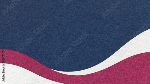 Textured dark blue paper background with white and purple wavy lines and waves, copy space for banner, presentation