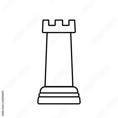 Canvas Print chess piece - white rook figure