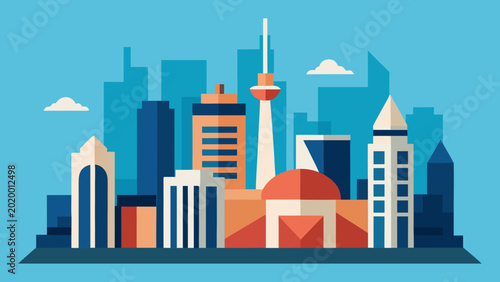Foto Modern Indonesian City Skyline Southeast Asian Urban Vector Illustration