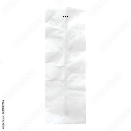 Obraz na plátně A vertical, crumpled white paper strip featuring three small black dots aligned