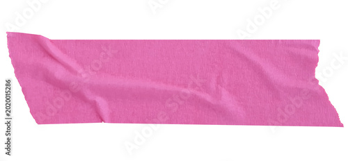 Schilderij op canvas Cute orchid pink sticky masking tape banner stripe isolated on transparent backg
