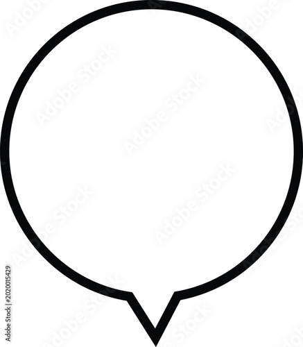 Empty speech bubble icon representing conversation messaging communication and discussion interface isolated on transparent background.