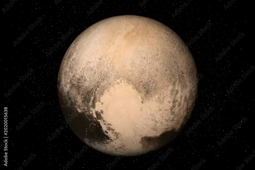 Obraz premium Pluto is the ninth dwarf planet from the Sun in the Solar System. Image elements furnished by NASA.