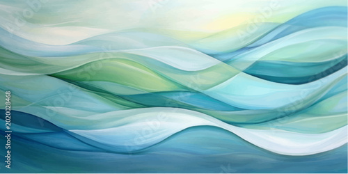 Tableau sur toile An abstract blue wave background featuring a flowing liquid design with elegant