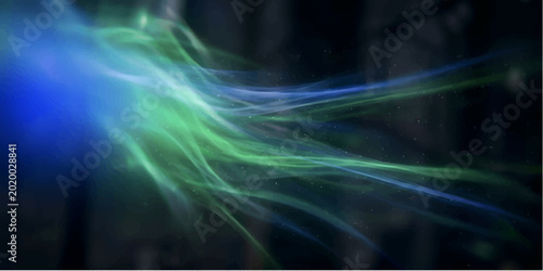 Obraz na plátně Dynamic blue abstract background featuring glowing fractal lines and futuristic