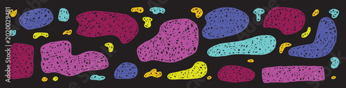 Colorful abstract sticker set inspired by 90s cartoons. Adds a retro vibe to designs and social media content, grunge style