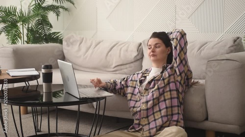 Remote work setup shows cozy workspace and productivity in personal office