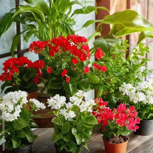 Bright Flowers Are Displayed on a Table in a Warm Room With Sunlight Shining ...