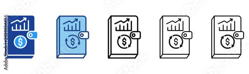 Foto Accounting Book  Icon In Different Color And Outline Style