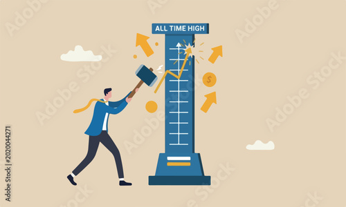 Bild auf Leinwand Investment asset price hit time high, market rising, stock, crypto currency or g