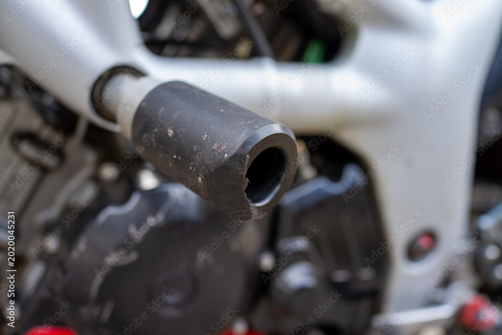 Foto Motorcycle exhaust inspection