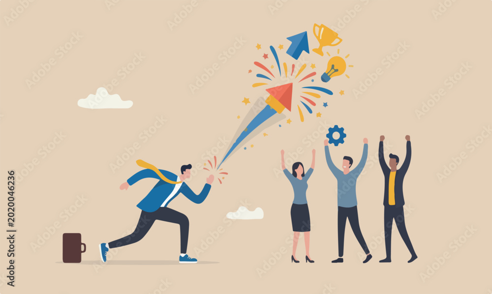 Αυτοκόλλητο Advantage innovation meeting teams together success, leadership concept, busines