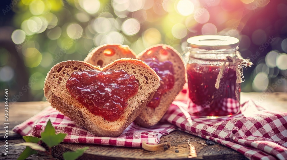 Fototapeta premium Heartfelt Jam: A Sweet Touch of Love