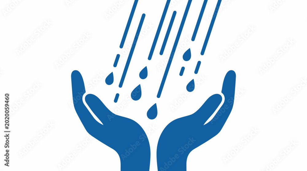 Fototapeta premium Hands Cup Catching Clean Rain Water