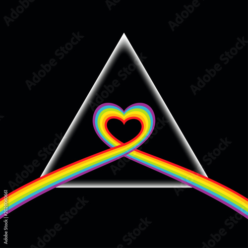 Coeur Arc en ciel dans un triangle2