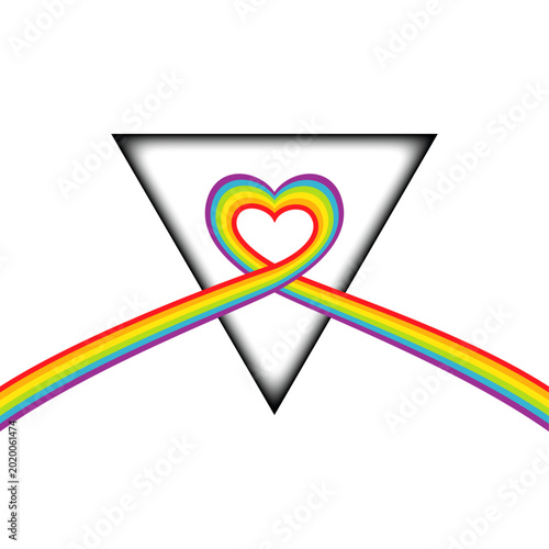 Coeur Arc en ciel dans un triangle3