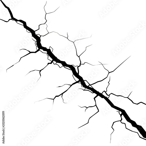 Cracked surface, isolated, transparent