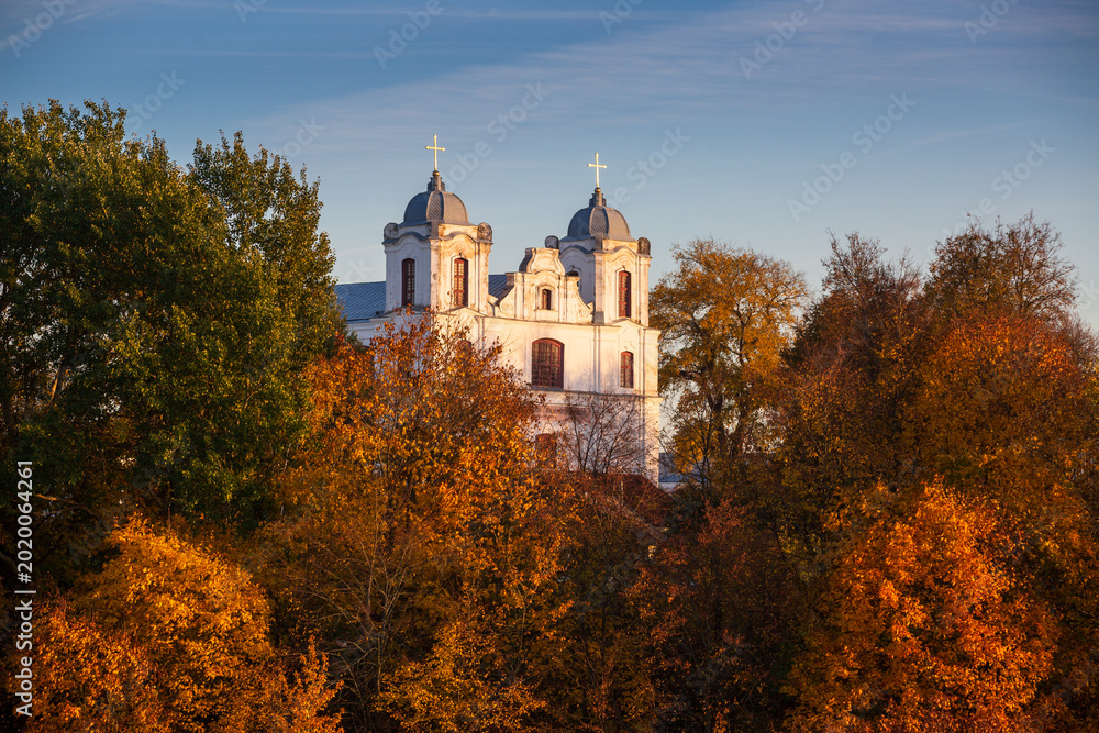 Obraz premium Old church in Mscislau (Belarus) in the evening
