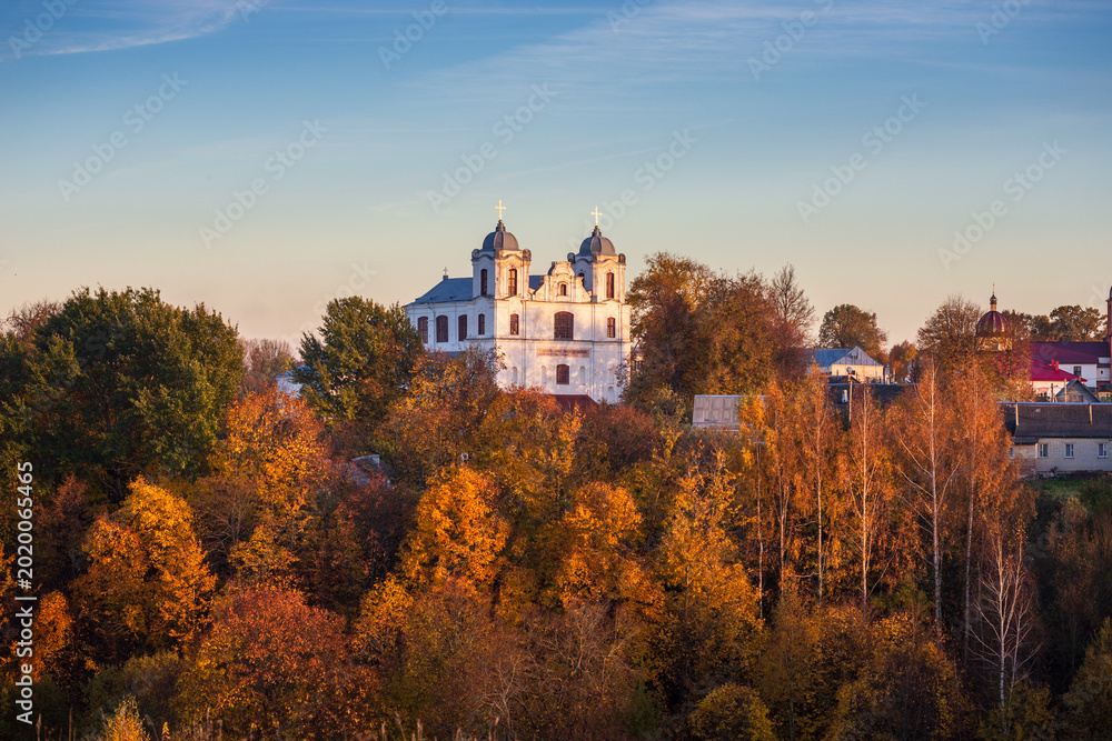 Obraz premium Old church in Mscislau (Belarus) in the evening