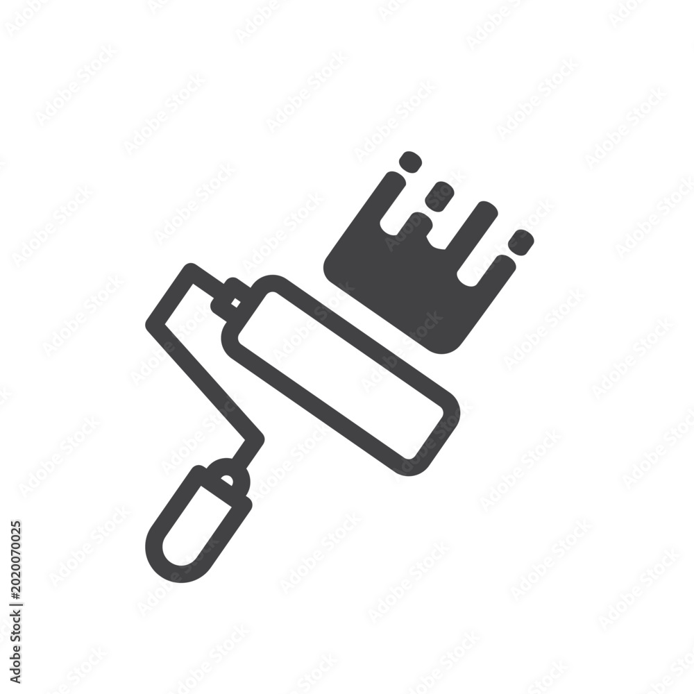 Fototapeta premium Large spot paint roller, icon, vector.