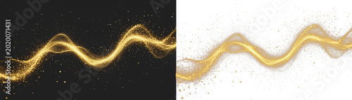 Golden Light Burst Sparks Glow Dynamic Waveform Energy Effect PNG Transparent