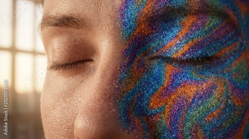 Woman at Peace with Closed Eyes