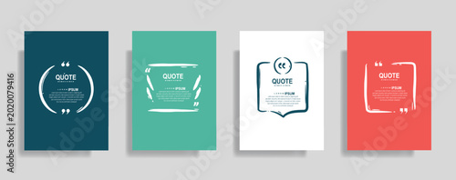 Foto Modern Quote Box Vector Template Set for Social Media, Testimonials, and Blog Po